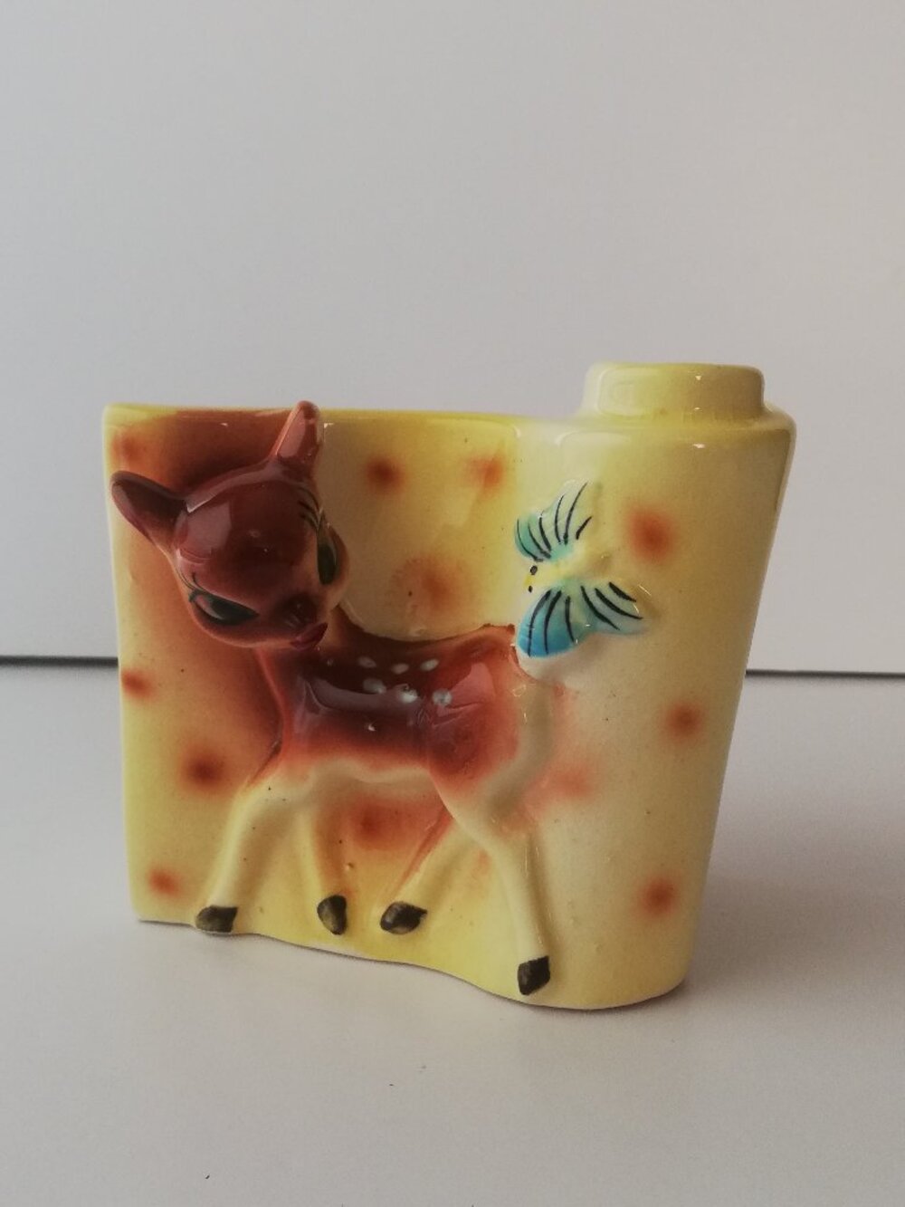 Vintage 1950s Shafford Ware Japan Ceramic Deer Fawn Planter Vase – #4323